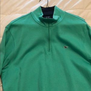 Mint green Vineyard Vines quarter zip sweater